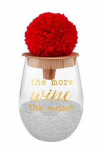 Mudpie | THE MORE WINE THE MERRIER GLITTER WINE GLASS SET