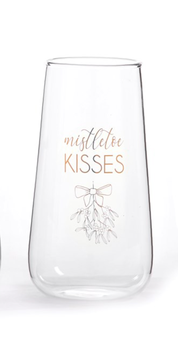 Giftcraft | Champagne Glass Mistletoes Kisses