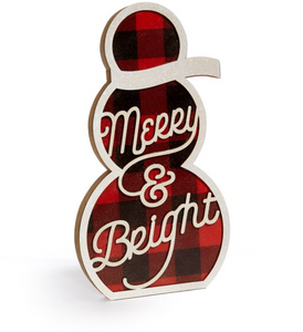 Giftcraft | Snowman sign | Merry & Bright